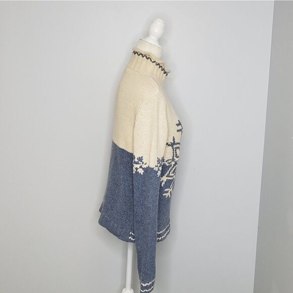 Y2K TAKEOUT mock neck‎ snowflake angora sweater M - Picture 3 of 7